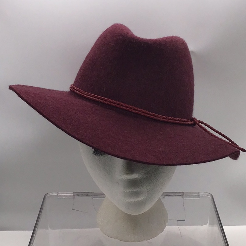 🔴👒2/$12+Discount Ship! Gap Burgundy Wool Hat With Tweed Bow